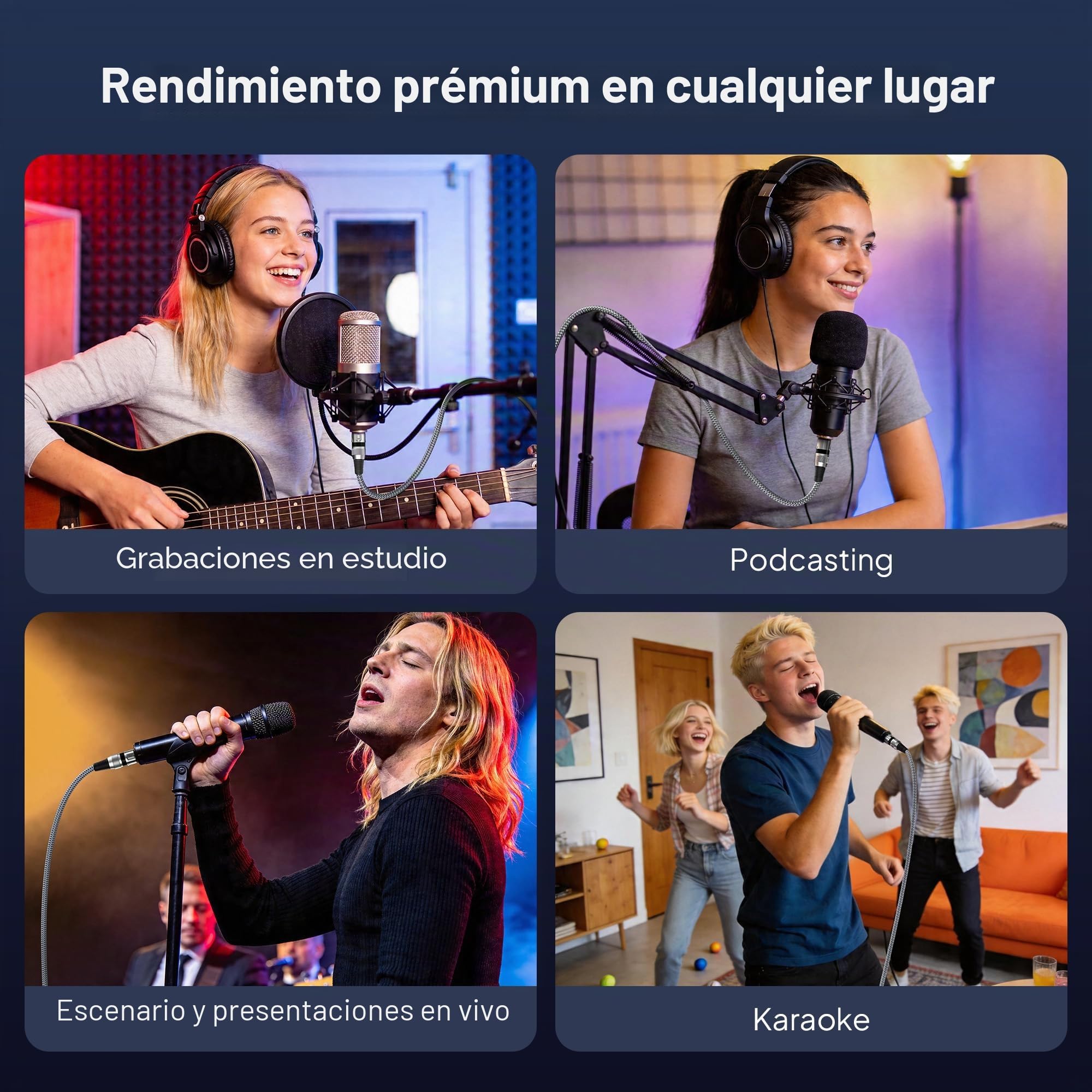 Elebase Cables MicróFono XLR 2Pack 2M, Macho A Hembra, Blindados Equilibrados De 3 Pines Para Amplificadores, Mezcladoras, Estudios GrabacióN Y Sistemas Altavoces