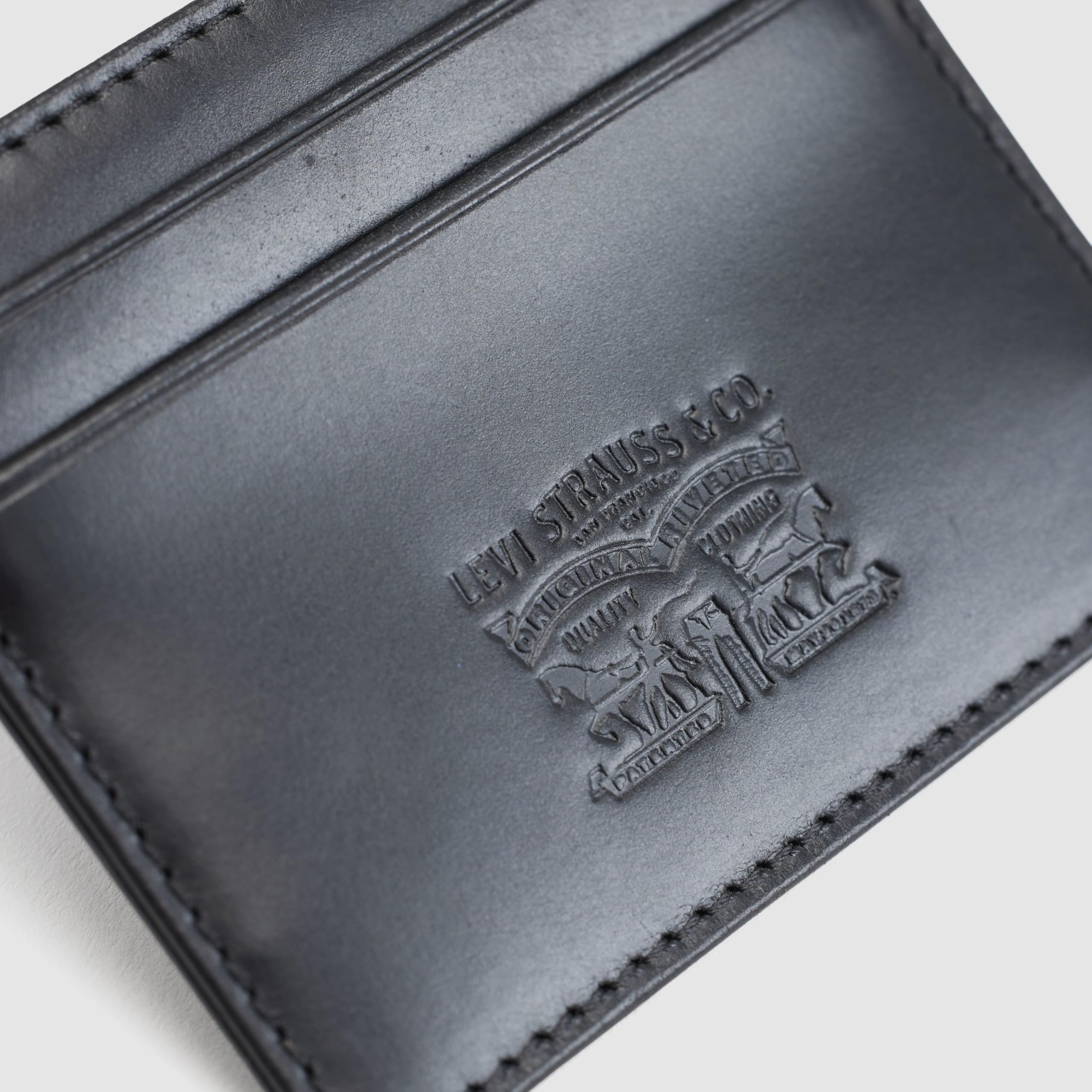Levi's Leather Card Case Donna, Caviar, Einheitsgröße