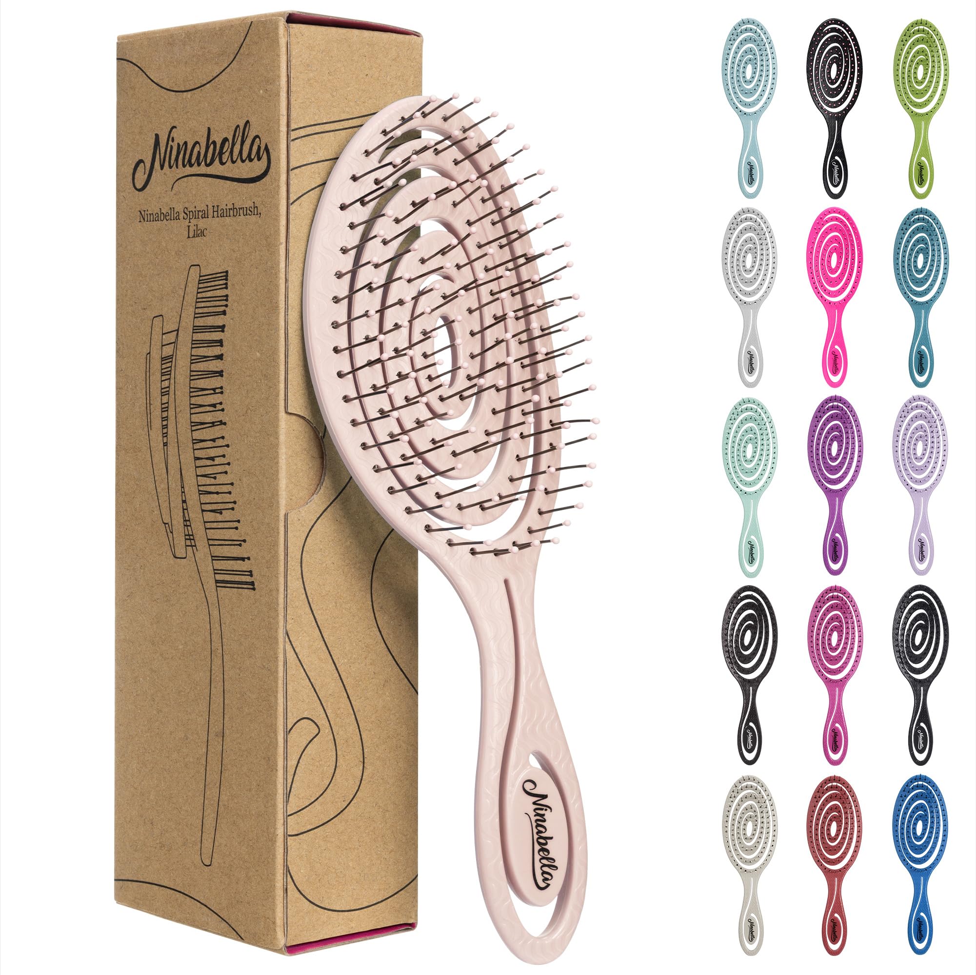 Detangling Hair Brush for Women & Men - Does not Pull, Removes Tangles, Brushes for Straight, Curly & Wet Hair - Detangle Brush - Unique Spiral Hairbrush, Rose Gold