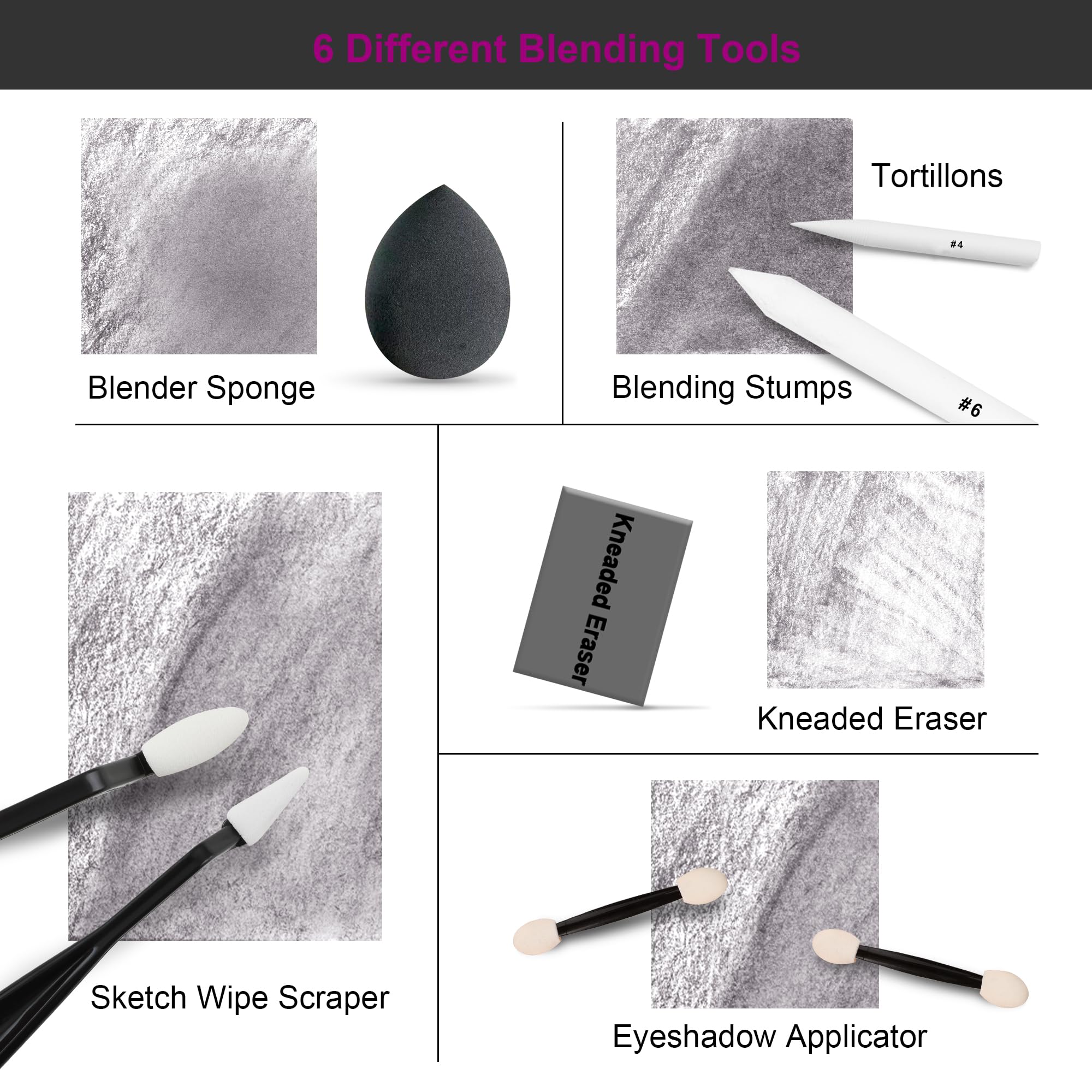 HIFORNY Set da disegno da 100 pezzi, kit per schizzi, matite per schizzi con grafite, carbone, strumenti e accessori, custodia portatile da viaggio con cerniera per artisti e principianti