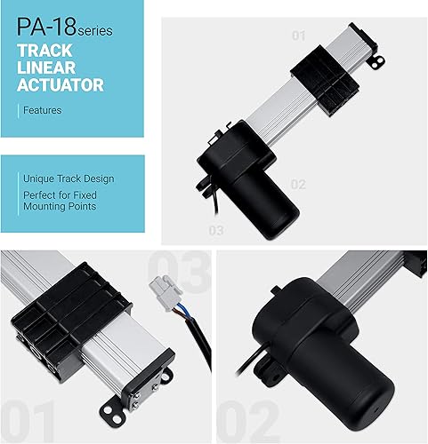 Miniatura 3 de PROGRESSIVE AUTOMATIONS Actuador eléctrico lineal de oruga de 12 V (6 pulgadas. 150 libras) Diseño innovador y carrera duradera. Para el hogar,