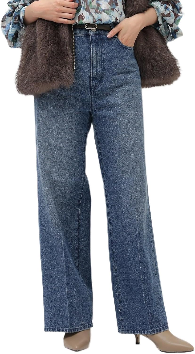 [アンタイトル] デニムパンツ 【コットン100】 ワイドストレートデニムパンツ 15369303 レディース ブルー(092) 4