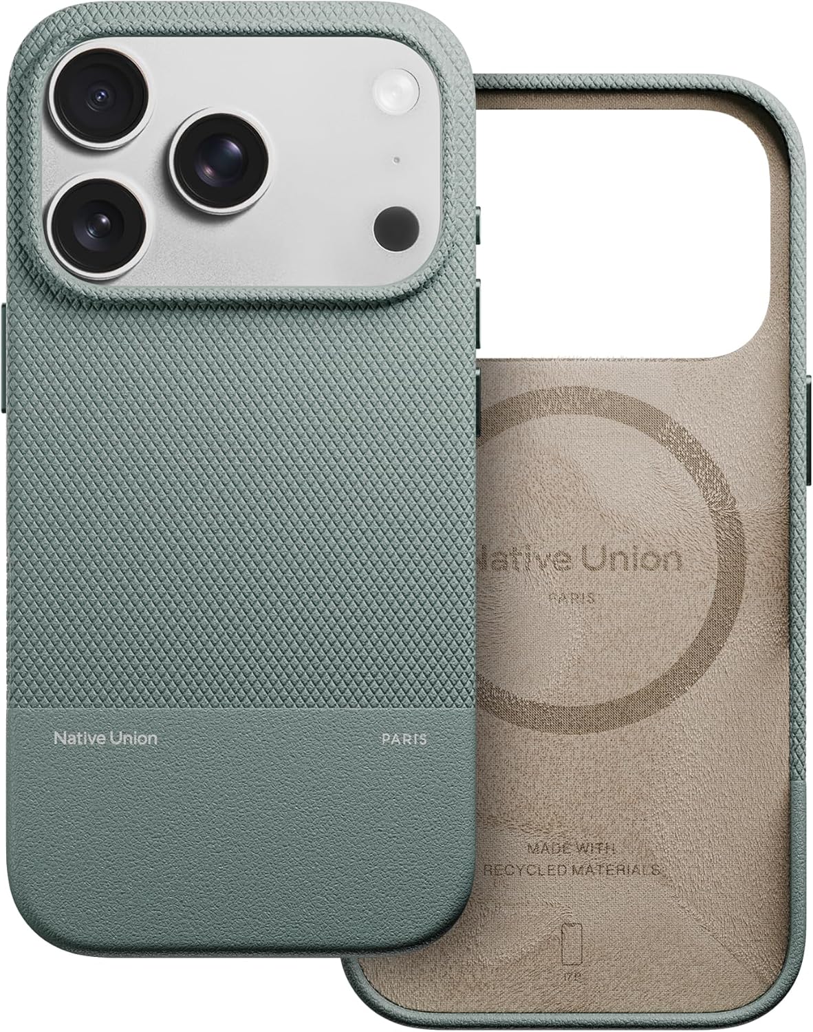 Native Union (Re Classic Case 3.0 – MagSafe Compatible with Built-in Magnets – Resistant & Recycled Materials – Ultra-Durable with 6ft / 1.8m Drop Protection for iPhone 17 Pro (Slate Green)
