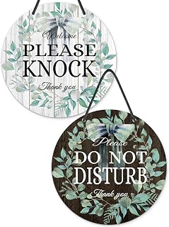 Putuo Decor Do Not Disturb Door Hanger Sign, Please Knock Sign for Door, PVC Round in a Meeting Sign for Office Door, in Session Sign for Therapists Office Clinic Treatment Double Sided Plaque 6.2 in