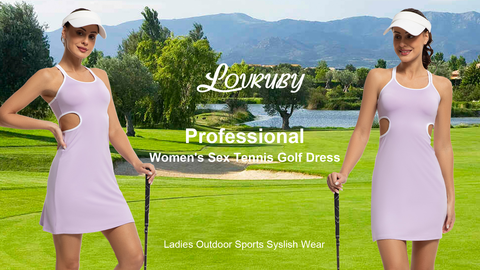 ladies sports dress Women Seamless Tank Athletic Dress Pleated Golf Dress with Built in Shorts and Bra Attraco