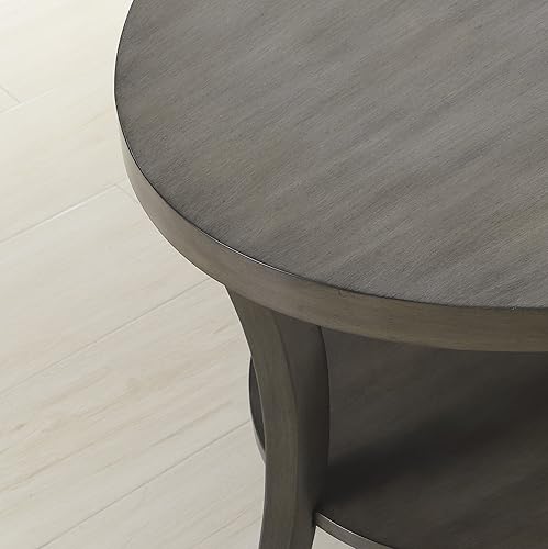Miniatura 4 de Roundhill Furniture Perth - Mesa auxiliar ovalada contemporánea, color gris