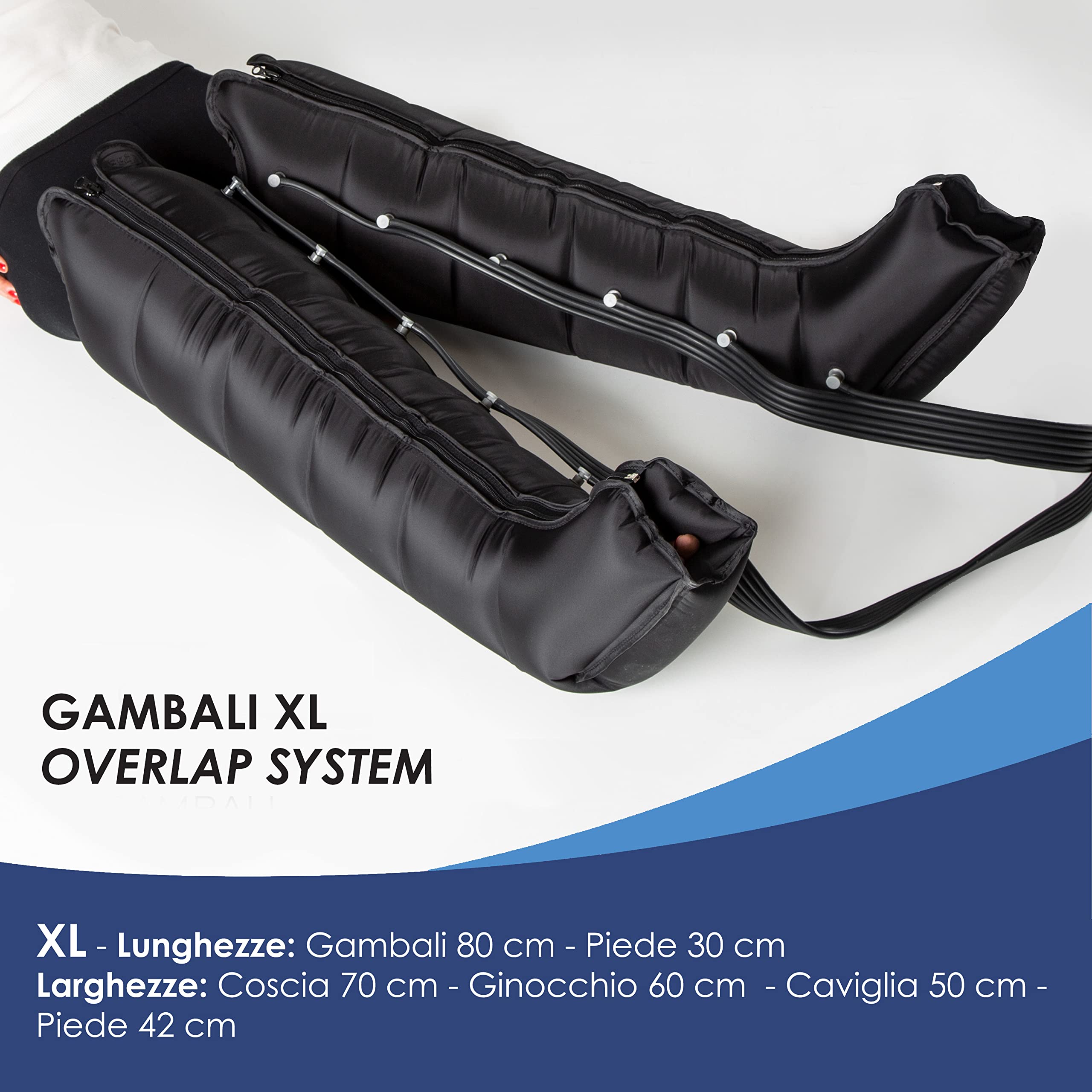 Dinamicamed ® PRO 6.0 Pressoterapia Linfodrenaggio Professionale Digitale Classic, Pressoterapia per Casa con 6 Programmi di Lavoro, Massaggio Linfodrenante a 6 Camere con Gambali XL e Fascia Addome
