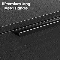 Vista 3 de 32" Wide Black Dresser, 48" Tall Modern 5 Drawer Chest of Drawers with Wood Grain Finish, Slim Vertical Storage Cabinet with Raised Edge & Anti-Tip