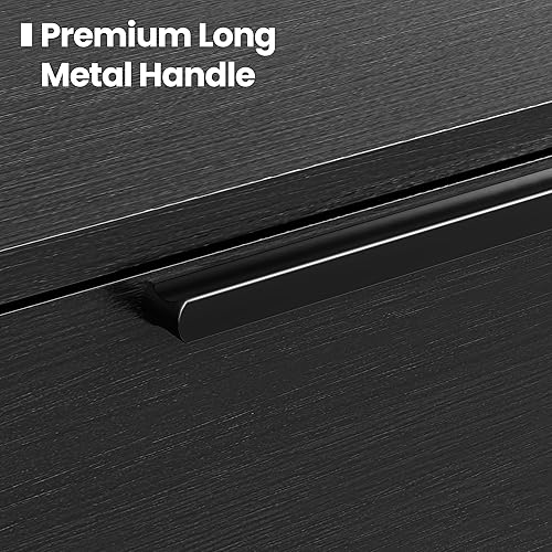 Miniatura 3 de 32" Wide Black Dresser, 48" Tall Modern 5 Drawer Chest of Drawers with Wood Grain Finish, Slim Vertical Storage Cabinet with Raised Edge & Anti-Tip