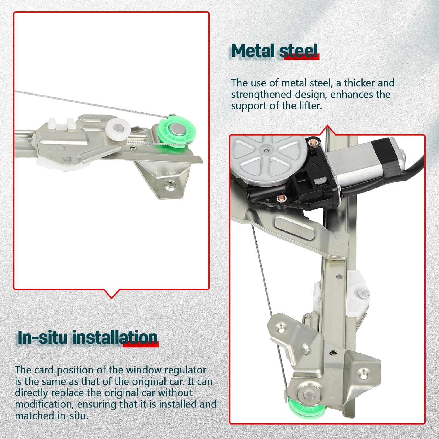 FINDAUTO Rear Left Power Window Regulator with Motor Fit for 2001-2002 for Saturn L100,2001-2003 for Saturn L200,2001-2005 for Saturn L300