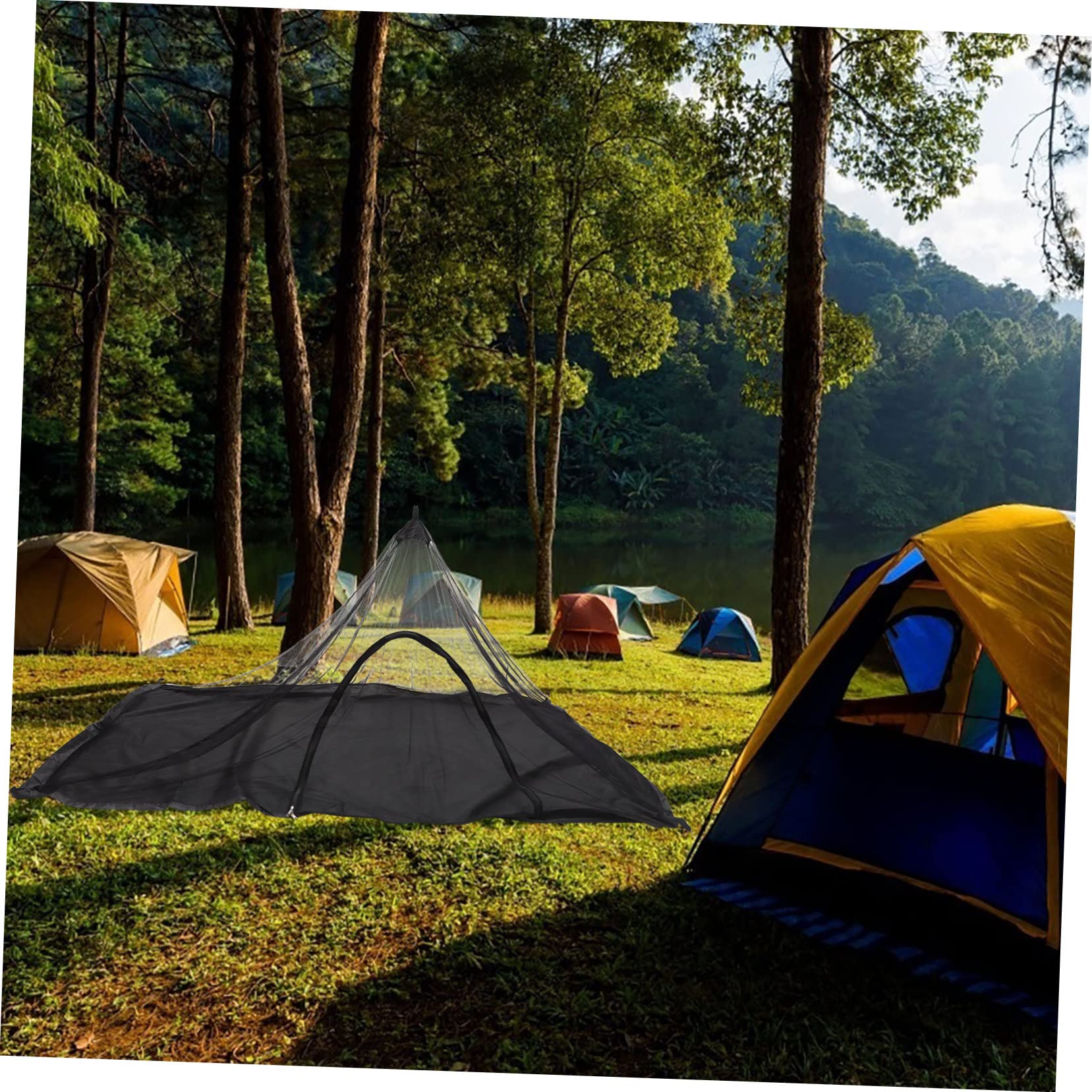 Gadpiparty Mosquitera Portátil Roja para Camping Sola Persona Cremallera para Uso Exteriores para Viajes Al Aire y Protección contra Insectos