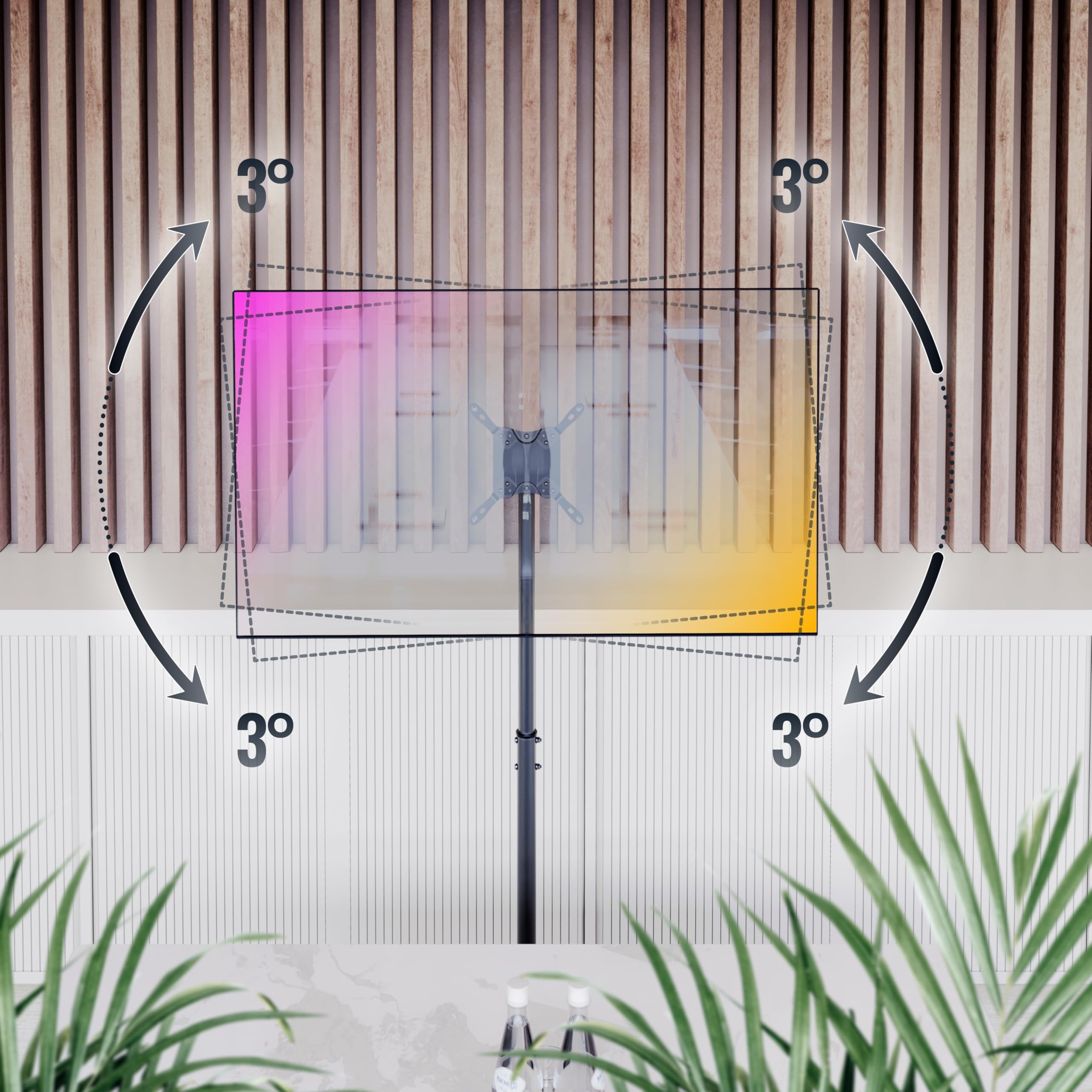 RICOO Tv-standaard, kantelbaar, in hoogte verstelbaar, universeel voor 13-42 inch, televisiestandaard FS0522, staande televisiestandaard, vloerstandaard, televisievoet tot 20 kg, max. VESA 200 x 200 mm, tv-poten