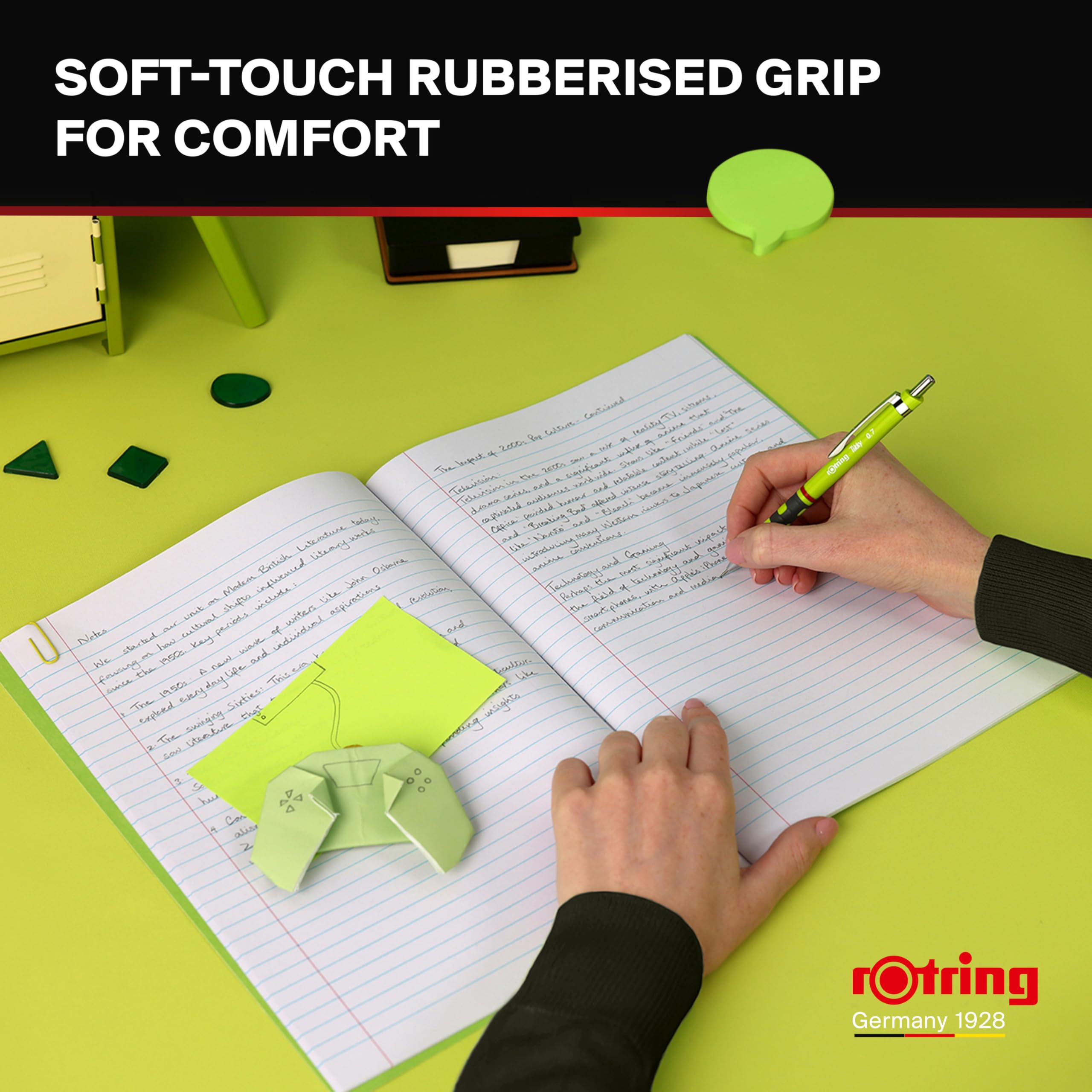 rOtring Tikky Ołówek automatyczny | Grafit HB, 0,7 mm | Korpus w kolorze Spidermum | Lekki, gumowany uchwyt