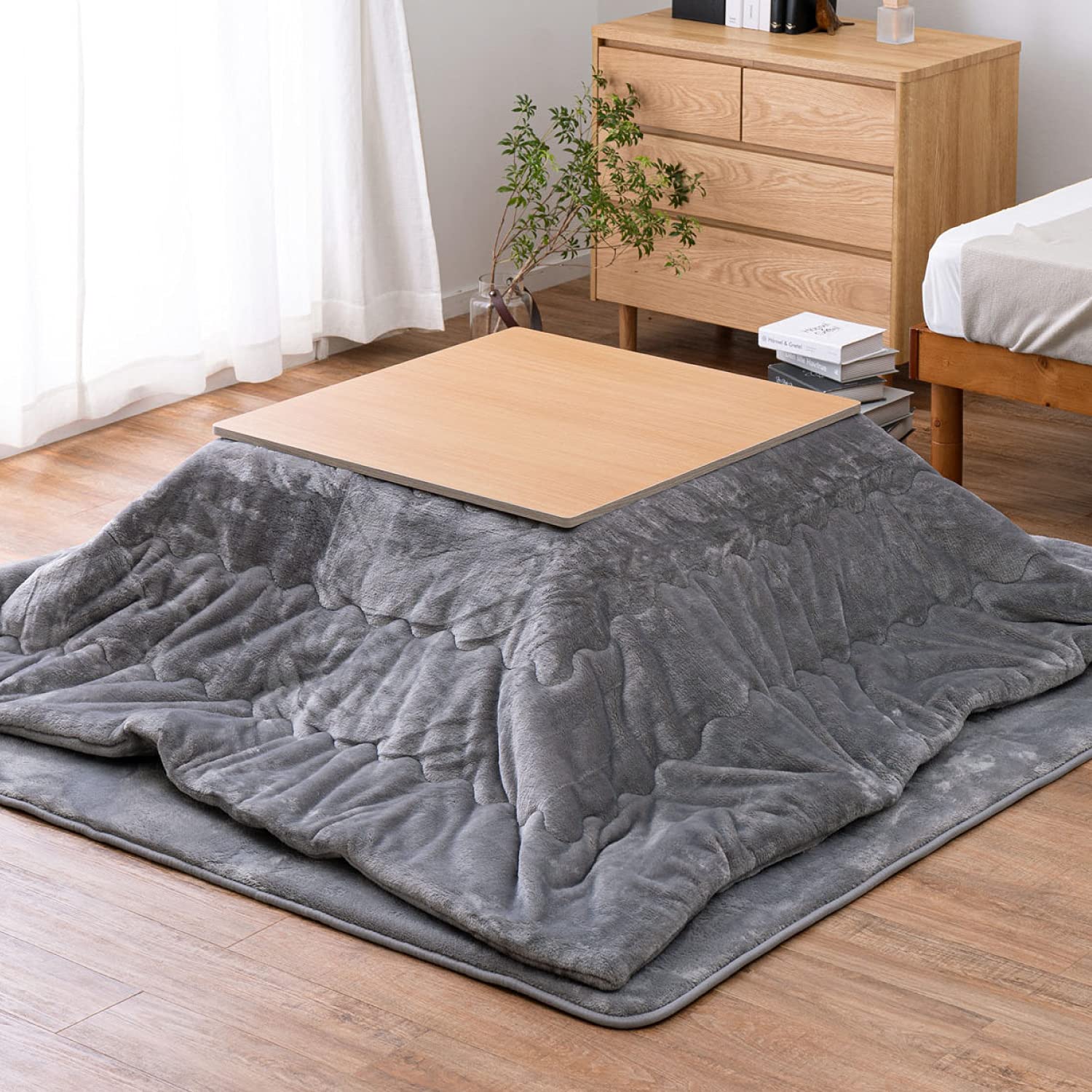 Amazon｜萩原 こたつ布団 グレー 約190×190cm 「メレンゲタッチ」 洗濯