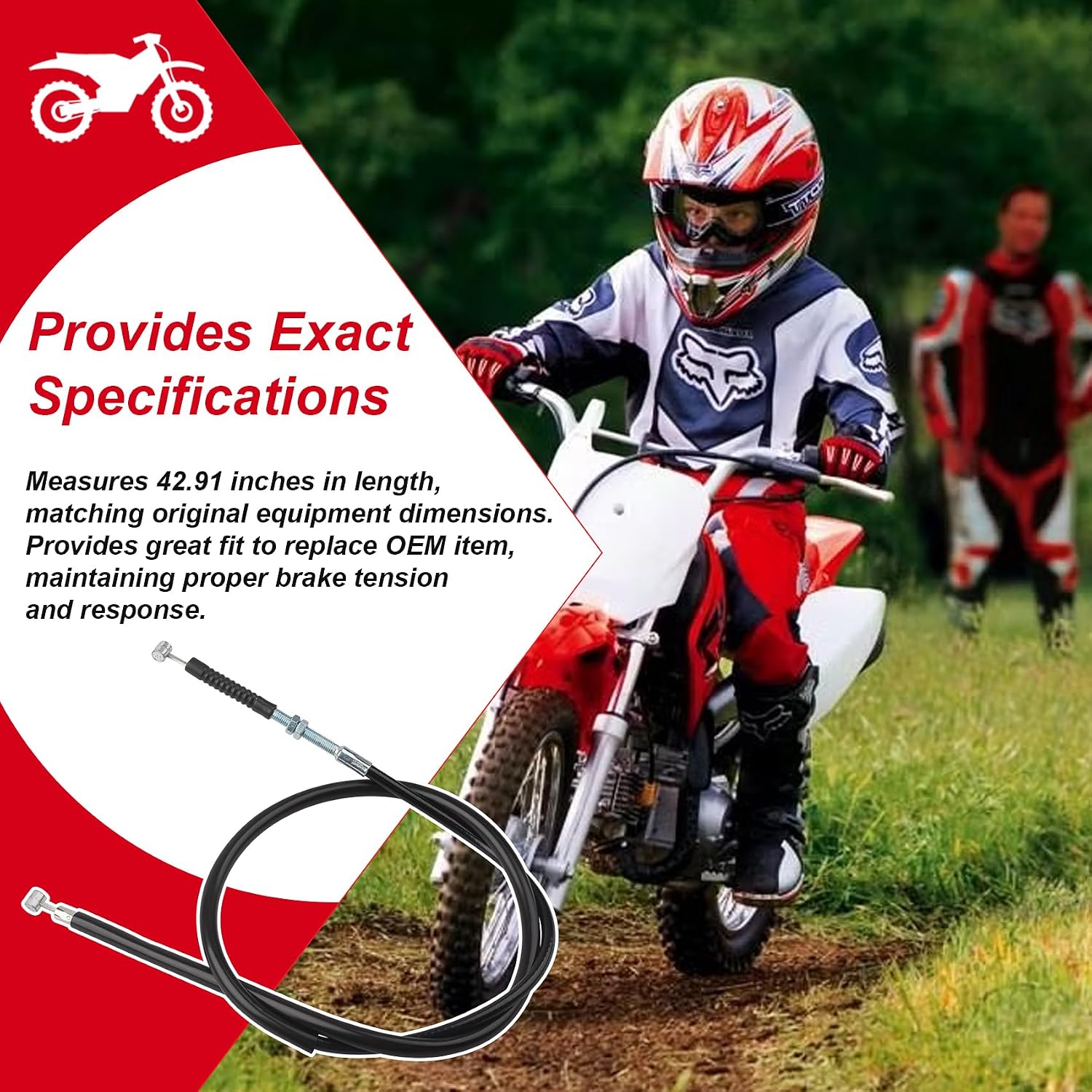 45450-KN4-A11 Front Brake Cable for Honda, Replaces Motion Pro 02-0283 | 45450-KN4-000, Compatible with CRF100F & XR100R 2004-2013