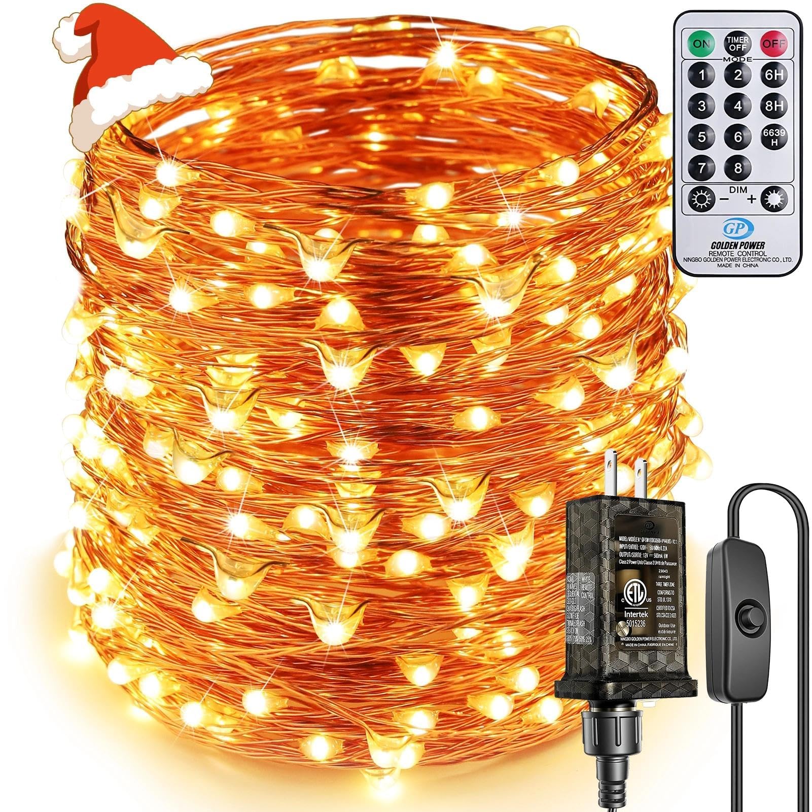 ZAECANY Super Long LED String Lights 99ft 300 LEDs Fairy String Lights with Switch/Timer, Indoor/Outdoor Copper String Lights with Remote, for Birthday Wedding Christmas, Plug in/8 Modes Warm White