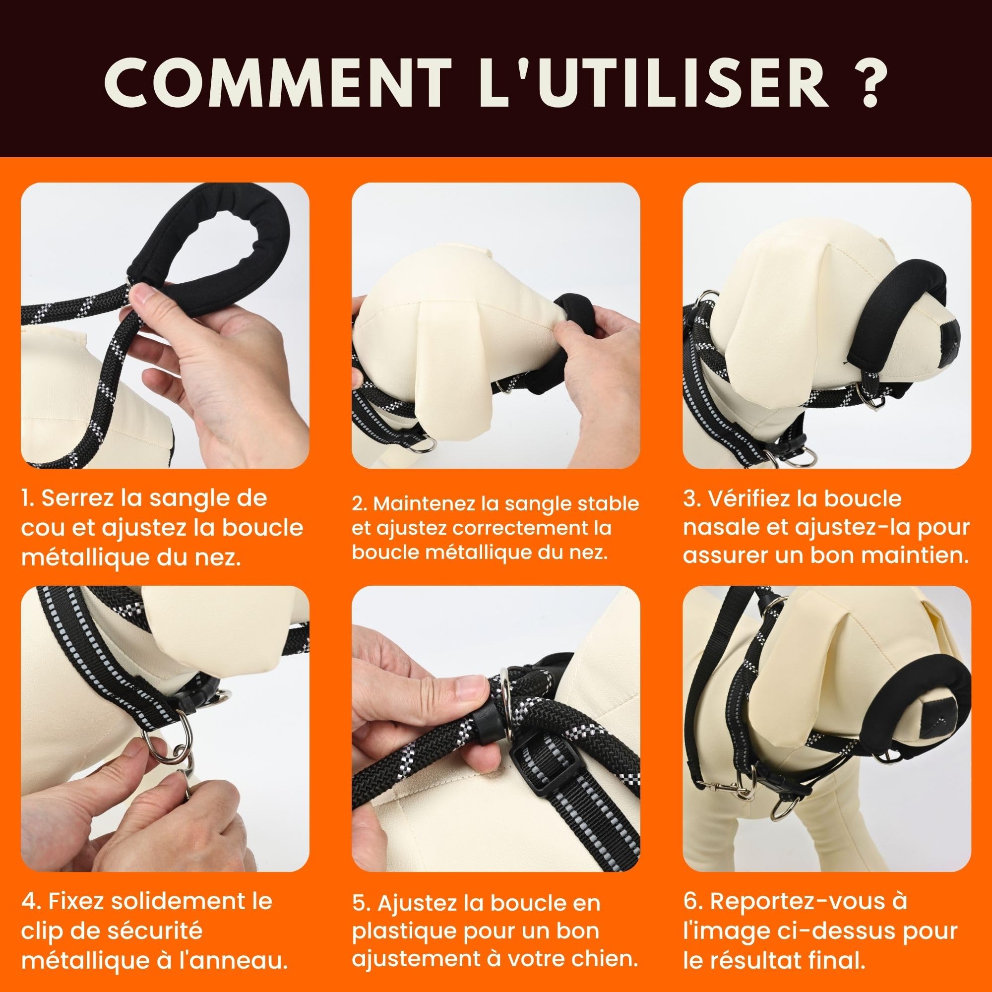 SOLDAY Laisse Anti Traction Chien 2m - Lasso Multiposition pour Toutou Qui Tire Fort - Longe Dressage Réfléchissante Grand & Moyen Canin Noir