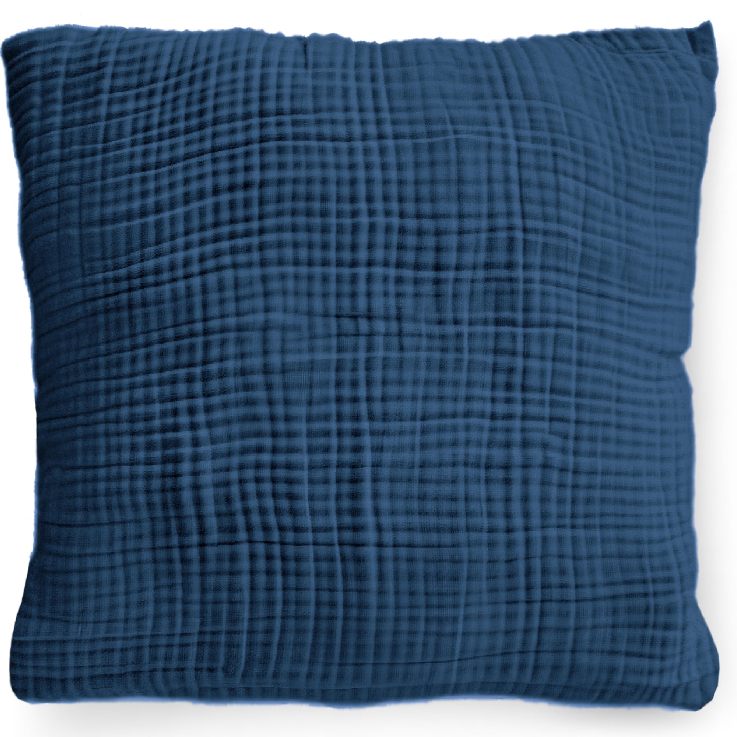 PinkZebra Bio-Musselin 20 x 20 cm Kopfkissenbezug, Kopfkissenbezug aus 100% Baumwolle, Kissenhülle, Bezug mit Reißverschluss, Oeko-TEX – Zertifizierung, Made in EU, Dunkles Marineblau
