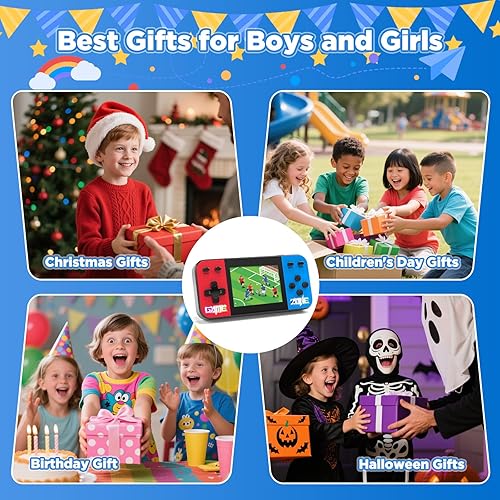 Miniatura 7 de Consola de juegos portátil con pantalla LCD de 3.0 pulgadas, 240 juegos clásicos retro, batería recargable, mini arcade portátil, regalo electrónico