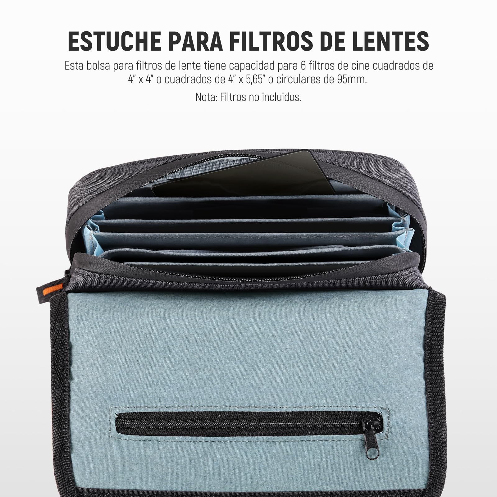NEEWER Estuche para Filtros Lente Cámara con Carcasa Dura Resistente al Agua, 6 Bolsillos Suaves, Correa de Hombro, Bolsa para Filtros de Fotografía para Filtros Cuadrados 4''x 4'', 4''x 5.65'',PB025