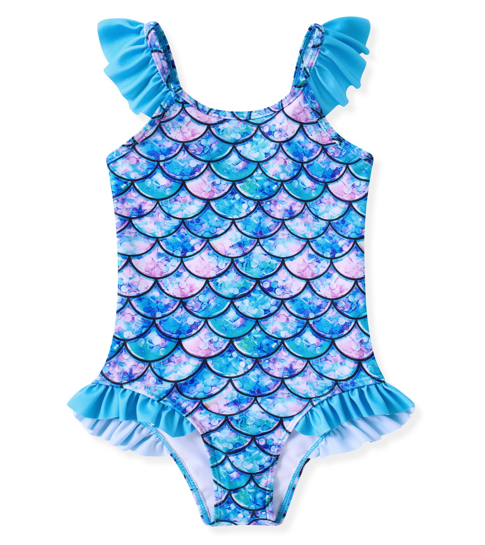 Idgreatim Baby Girls One Piece Swimsuit Toddler Cute Ruffles Straps Bathing Suit Size 1-5T