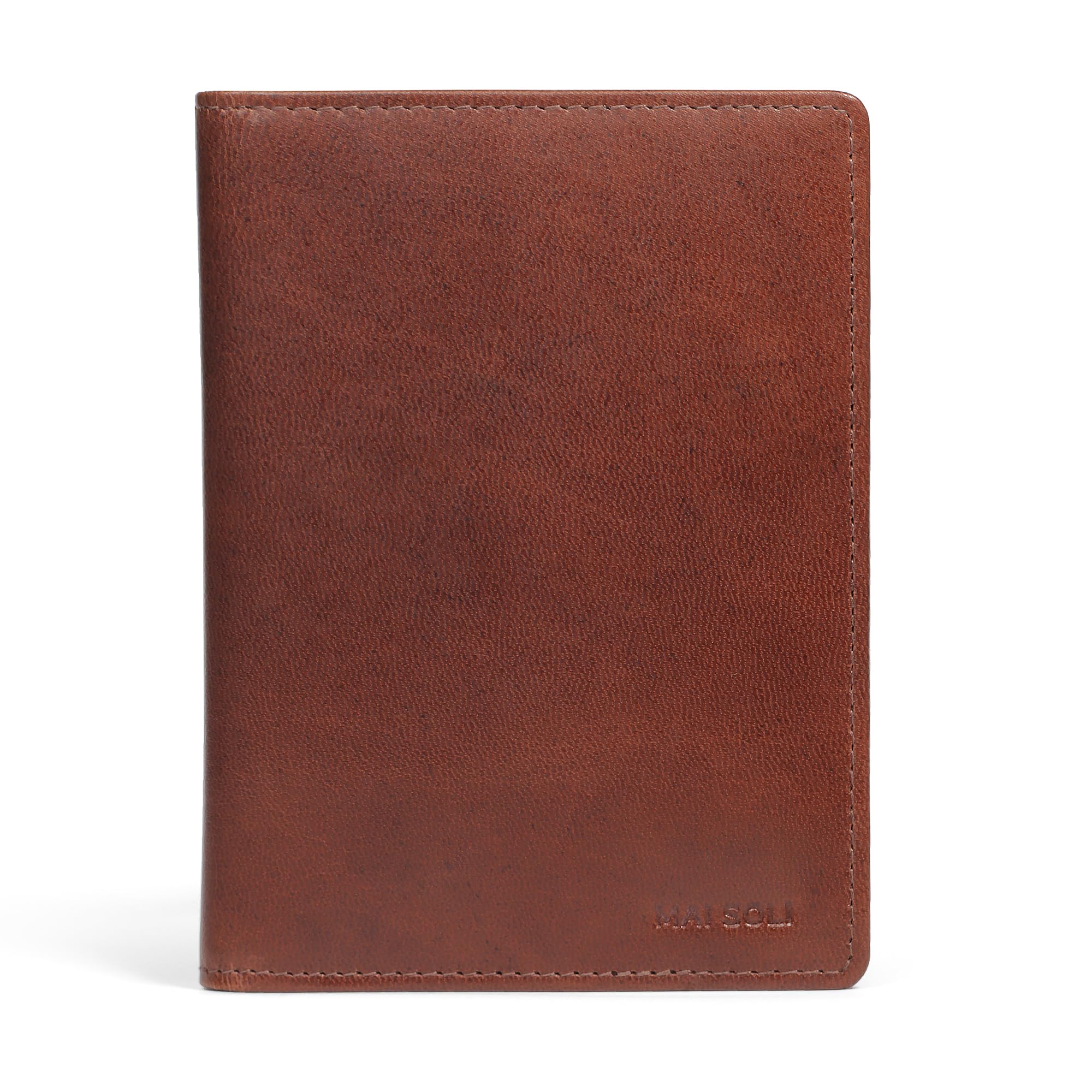Unisex Genuine Leather Explorer Travel Wallet, Passport Cover, 2 Passport Holder Slots with Flap Closer, RFID Protected Passport Wallet - Brown-image-32