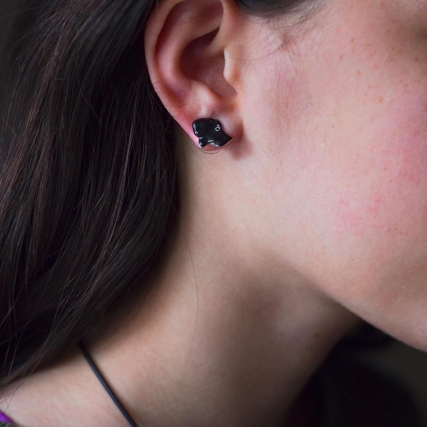 Labrador Retriever Stud Earrings for Women - Made in USA - Handcrafted Posts - Chocolate, Black, Yellow Lab - Dock Dog - Pewter, Enamel