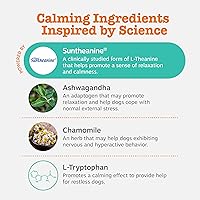 Vista 3 de Tratamientos de calmante para perros – Alivio de la ansiedad de la composición con Suntheanine – Kelp orgánico y raíz valeriana + L triptófano