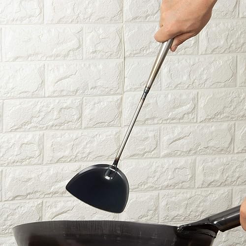 Miniatura 5 de Endoshoji TKG ATY14002 - Espátula china, mediana, longitud de la parte x ancho x longitud del mango 3.5 x 4.5 x 13.2 pulgadas (3.543 x 4.528 x