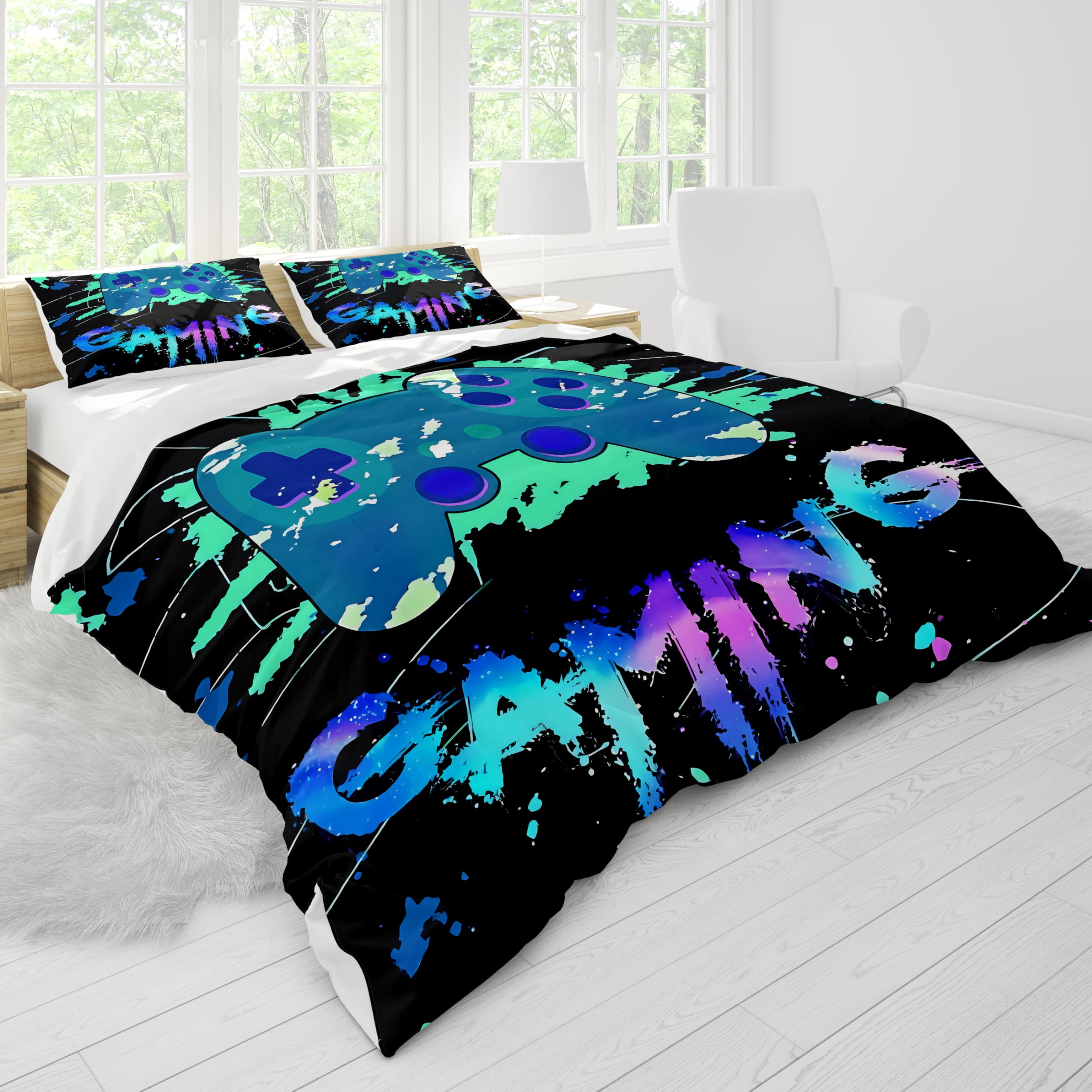 SHUAIG Children's Gamepad Bed Linen Set, Boys' Gamepad Bedding Set, 3D Effect Gamepad Print - Image 3