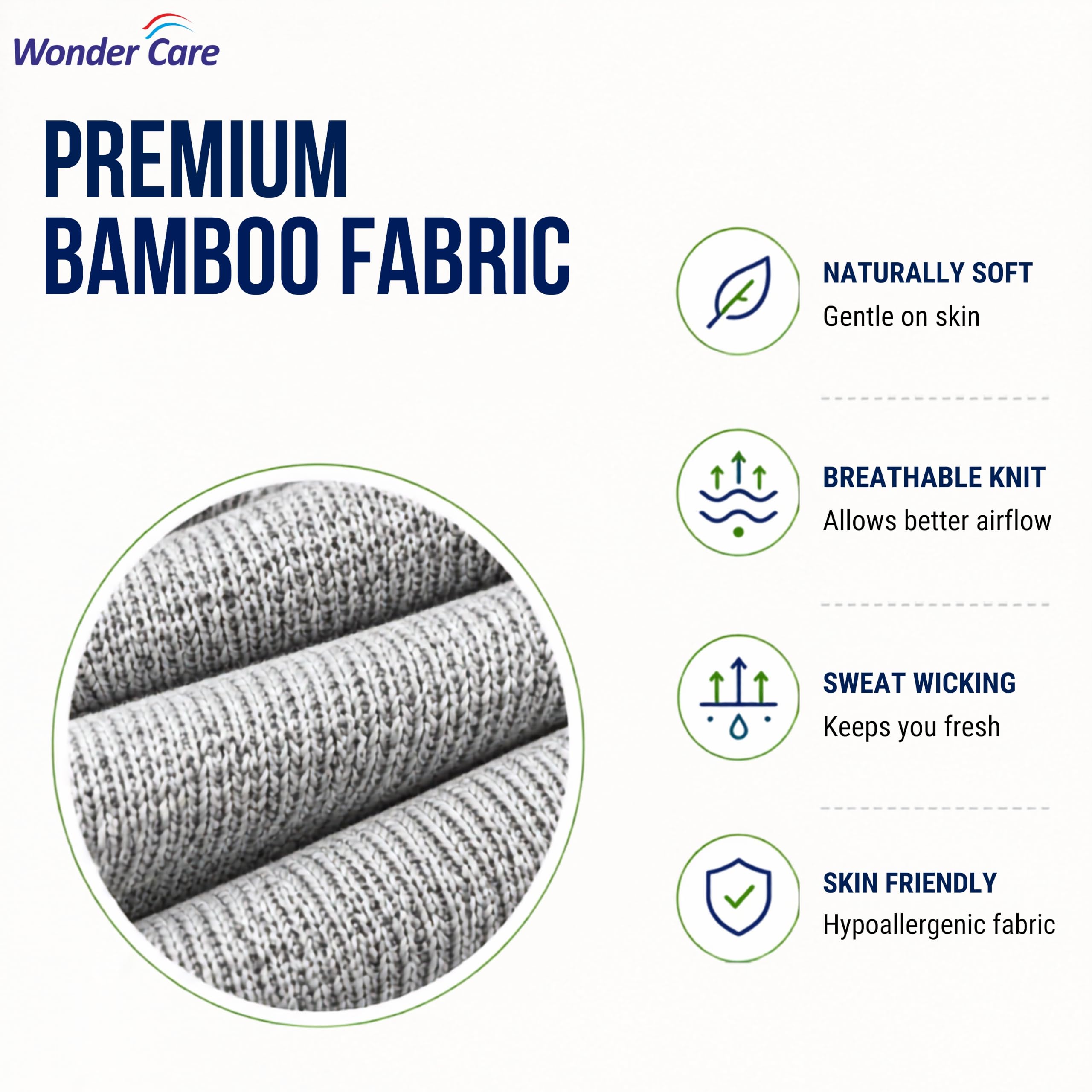 Wonder Care Kniebandage Bambus – Knieorthese für Damen & Herren – Kniebandage bei Arthrose, Meniskus & Sport – Kompressionsbandage Knie mit Stabilisierung – Knee Support für Fitness(6XL)