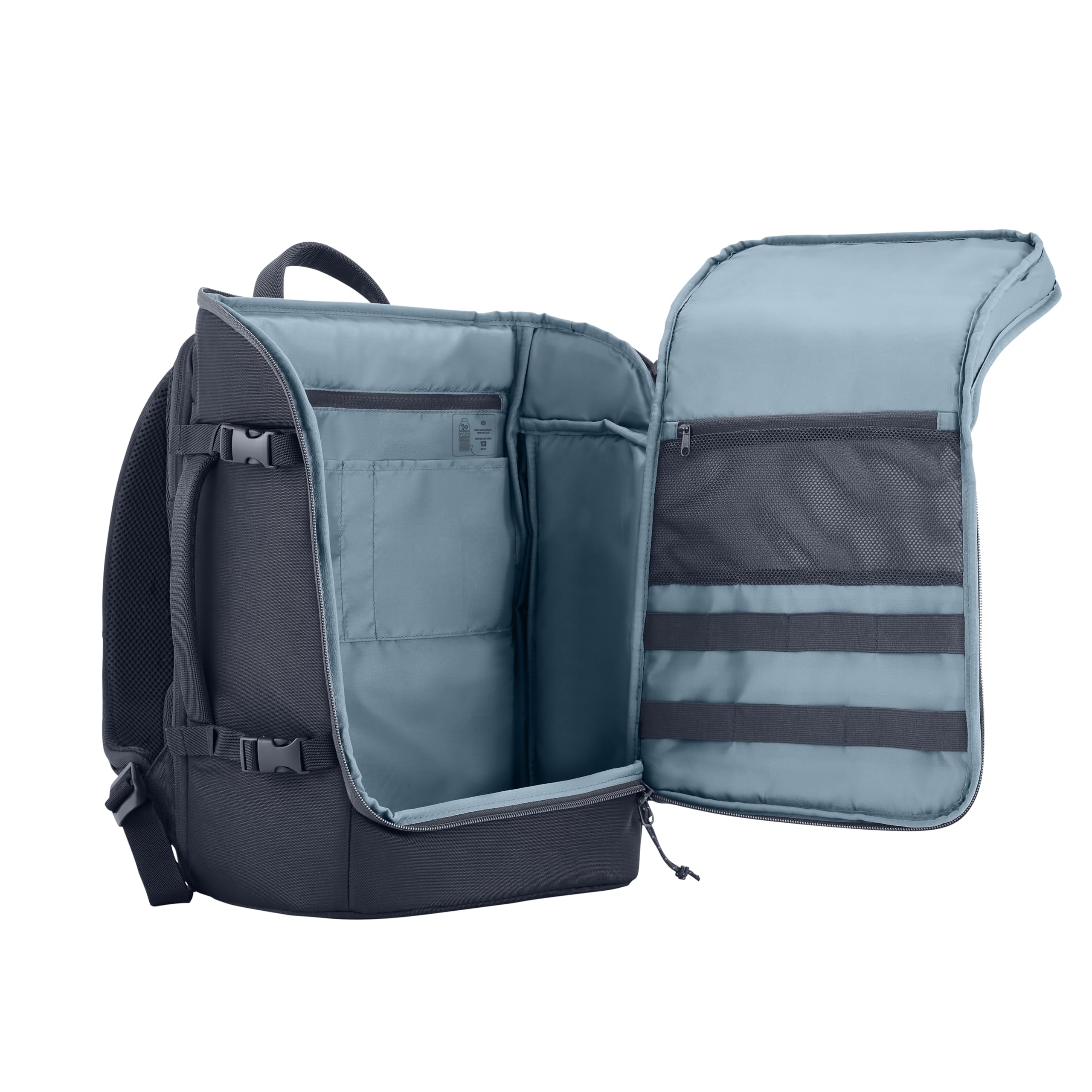 HP Travel - Mochila para Portátiles de hasta 15,6", Resistente al Agua, Unisex, Cremalleras con Bloqueo, Material Reflectante, Compartimento RFID