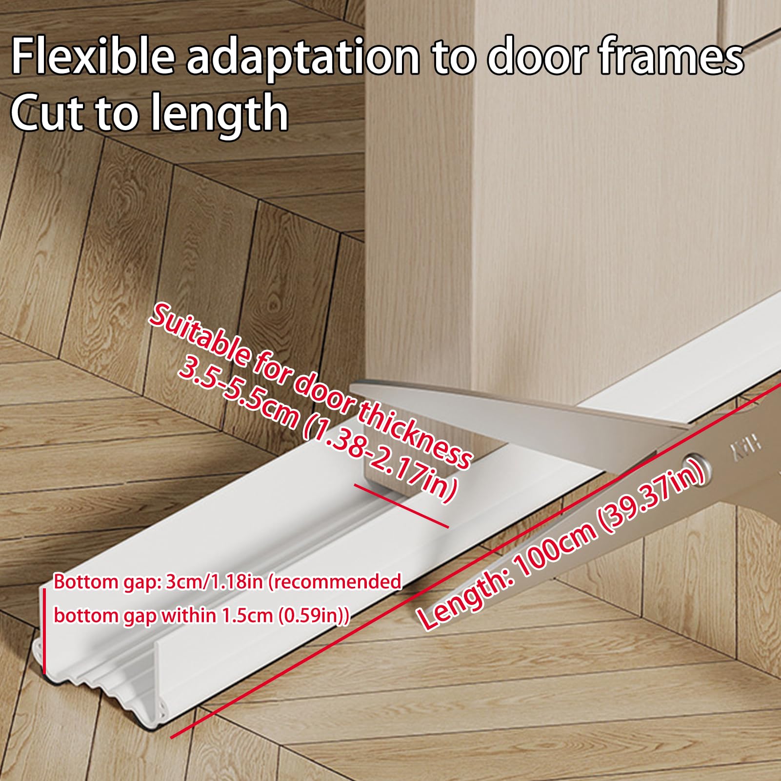 Paraspifferi Per Porte In Silicone - Guarnizione Antifreddo, Antiumidità E Antirumore, 100cm Nero - Foto 4