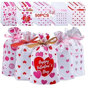 Amazon | Goture バレンタインデー ラッピング 袋 50個セット 5