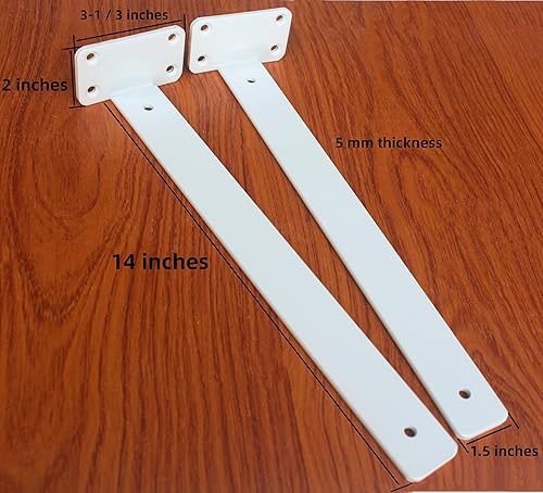 Vista 186 de Paquete de 16 soportes de estante en L ocultos negros de 6 pulgadas (1/5 pulgadas de grosor) soportes flotantes de hierro para estantes industriales