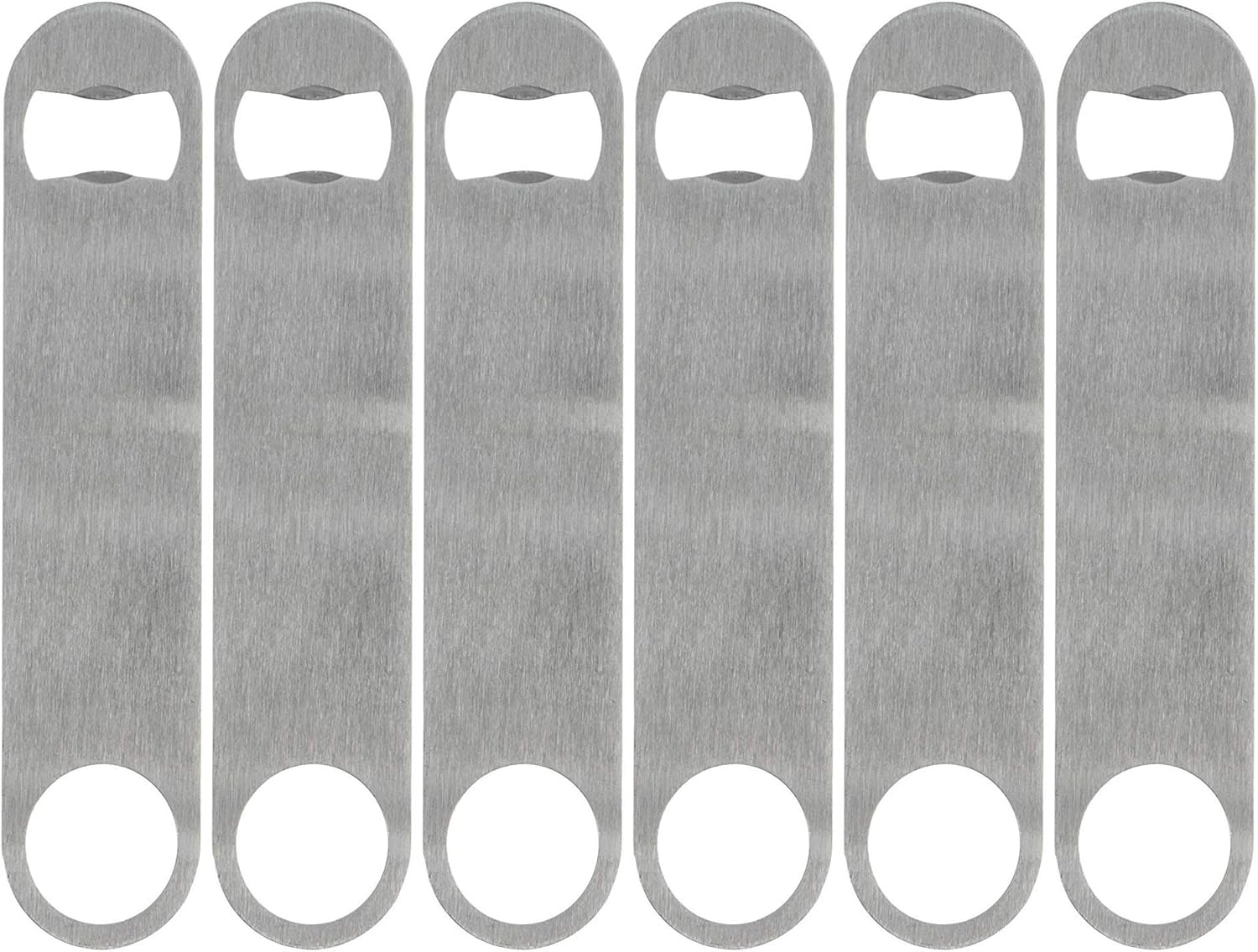 Kiseer Heavy Duty Stainless Steel Flat Bottle Opener, 6 Pack Beer Bottle Opener for Kitchen, Bar or Restaurant: Home & Kitchen