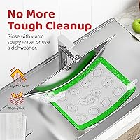 Vista 5 de HOTPOP Esteras de Silicona para Hornear 0.75mm - Láminas de Silicona Antiadherentes para Bandejas de Hornear y para Enrollar con Contornos