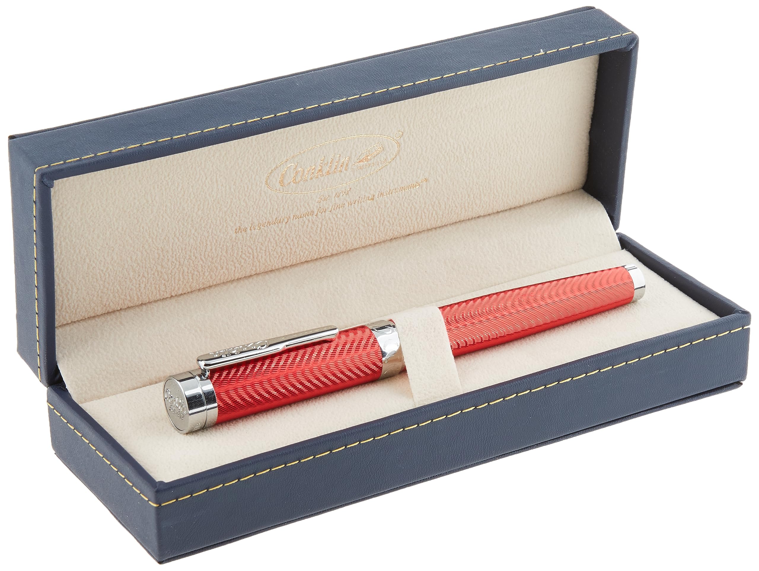 Amazon.co.jp: Conklin ヘリンボーン シグネチャー 万年筆 レッド