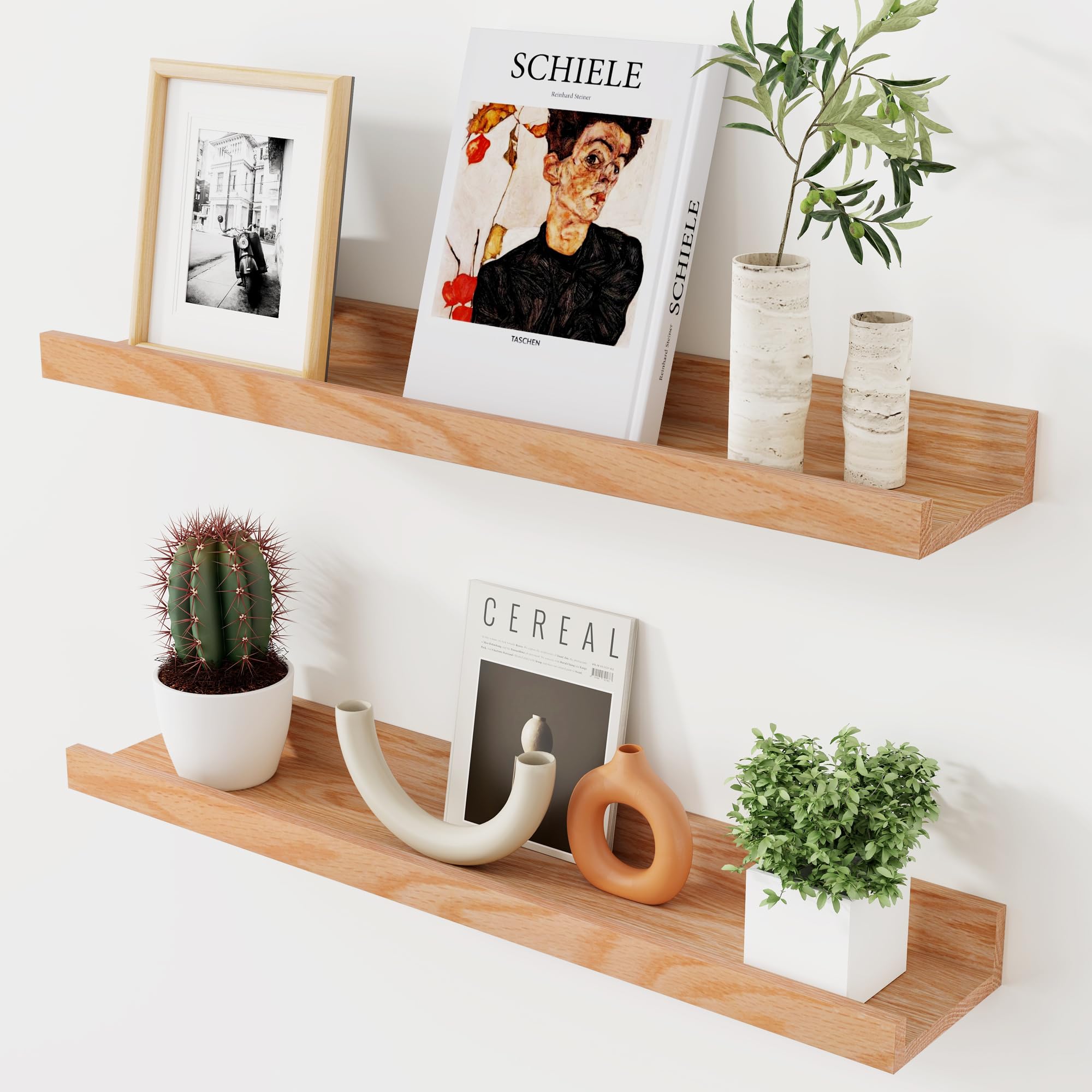 Amazon.com: Axeman Oak Picture Ledge Shelf, 24 Inch Floating