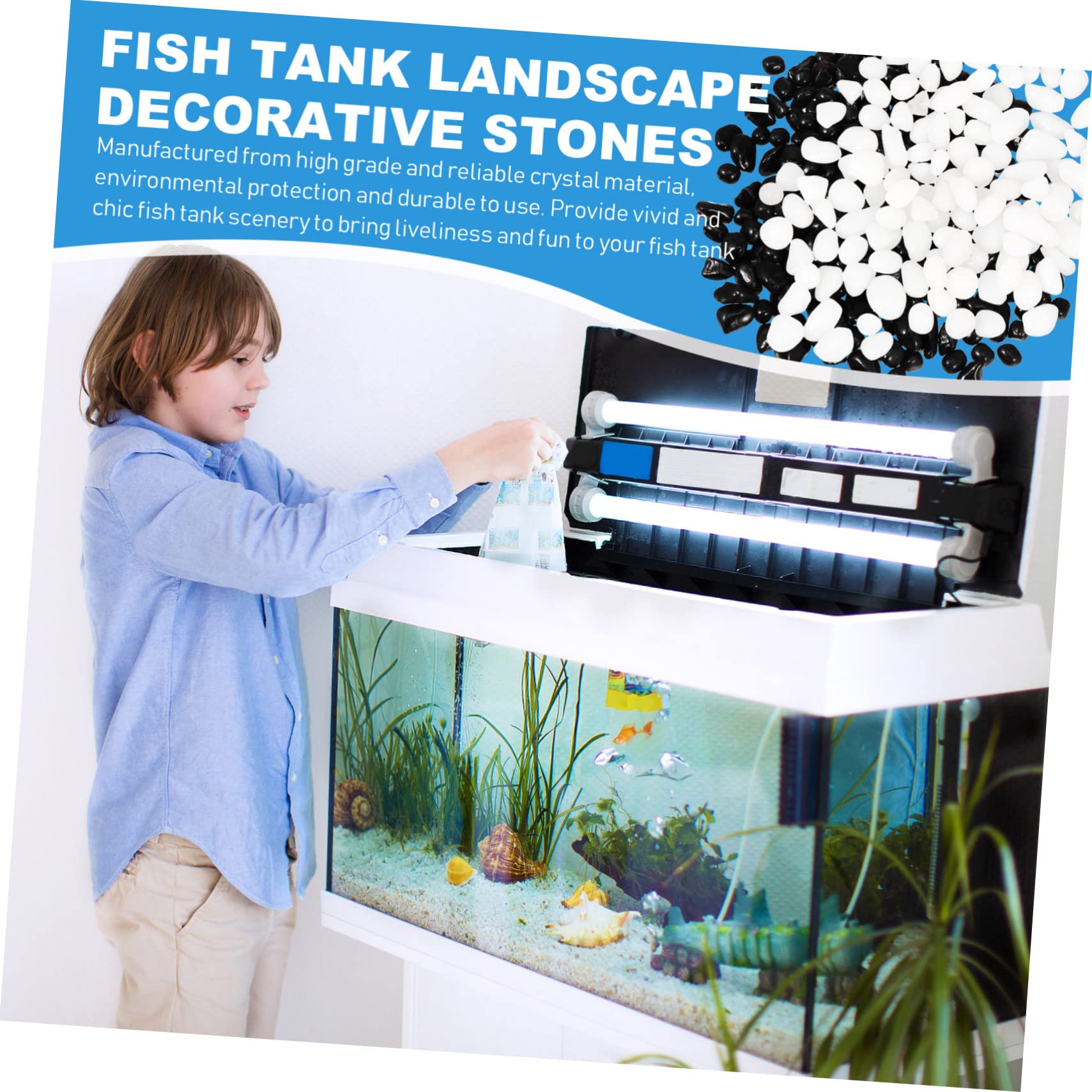 COSMEVIVI Aquarium Gravel Fish Tank Rocks Set of Landscaping Stones Fish Tank Decor Natural Stone Decorative Bottom Sand