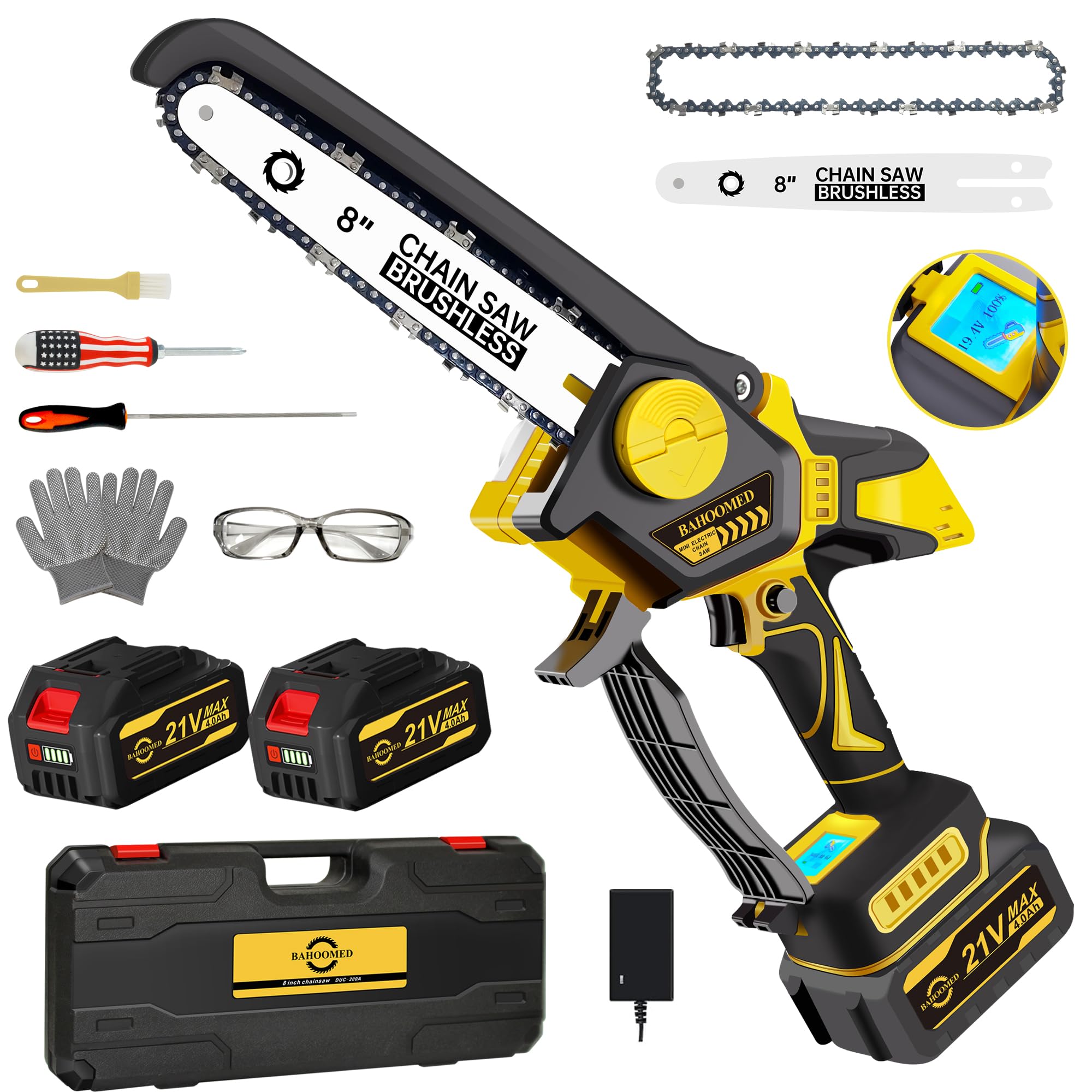 Chainsaw battery charging setup