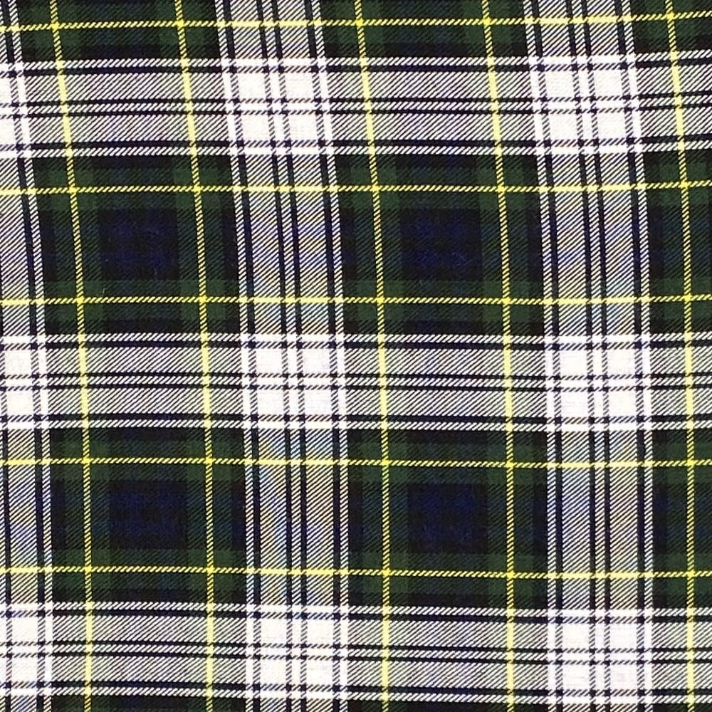 Polyviscose Tartan Fabric Fashion Scottish Plaid Check Woven (Sold Per Half Metre)