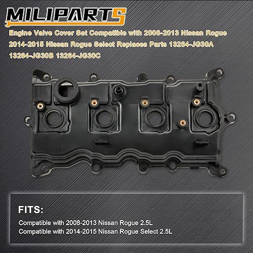 Miniatura 2 de Juego de tapas de válvula de motor compatible con Nissan Rogue 2008-2013 Nissan Rogue 2014-2015 Reemplaza piezas 13264-JG30A 13264-JG30B 13264-JG30C