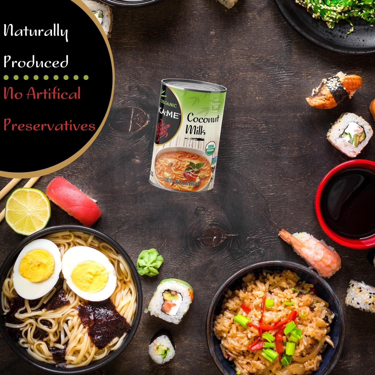 Ka-Me Organic Coconut Milk, Gluten Free, Non GMO, 13.5 Fluid Ounces (Pack Of 12)