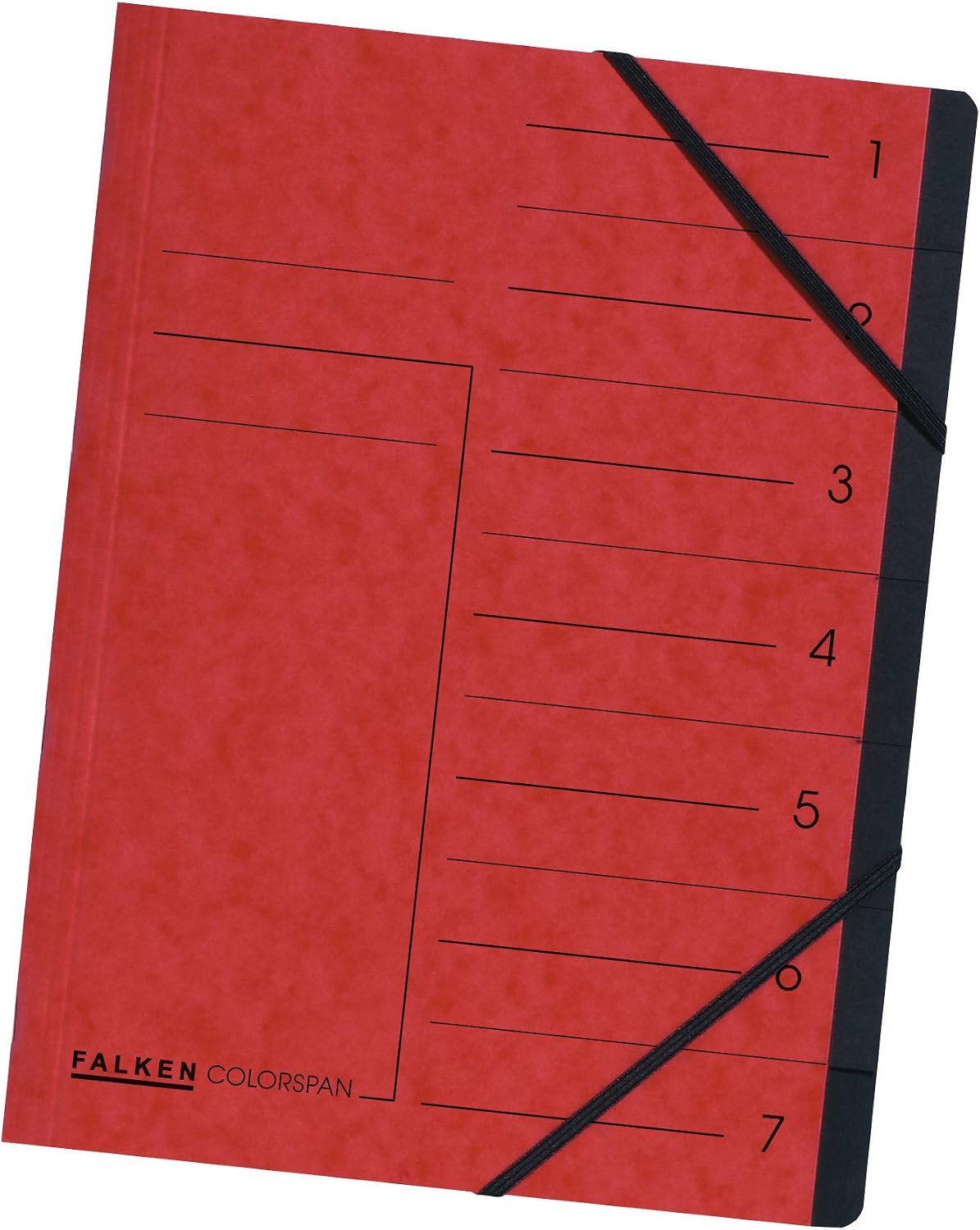 Falken Colorspan Index Folder 7 Compartments 7 Fächer red