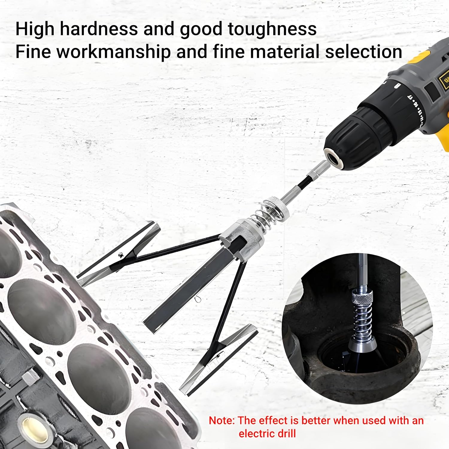 Engine Cylinder Sharpening Stone with 3 Piece 1 1/8 Inch Sharpening Stones 220 Grit Adjustable 3/4 Inch to 2 1/2 Inch Auto Mechanic Tool for Automotive