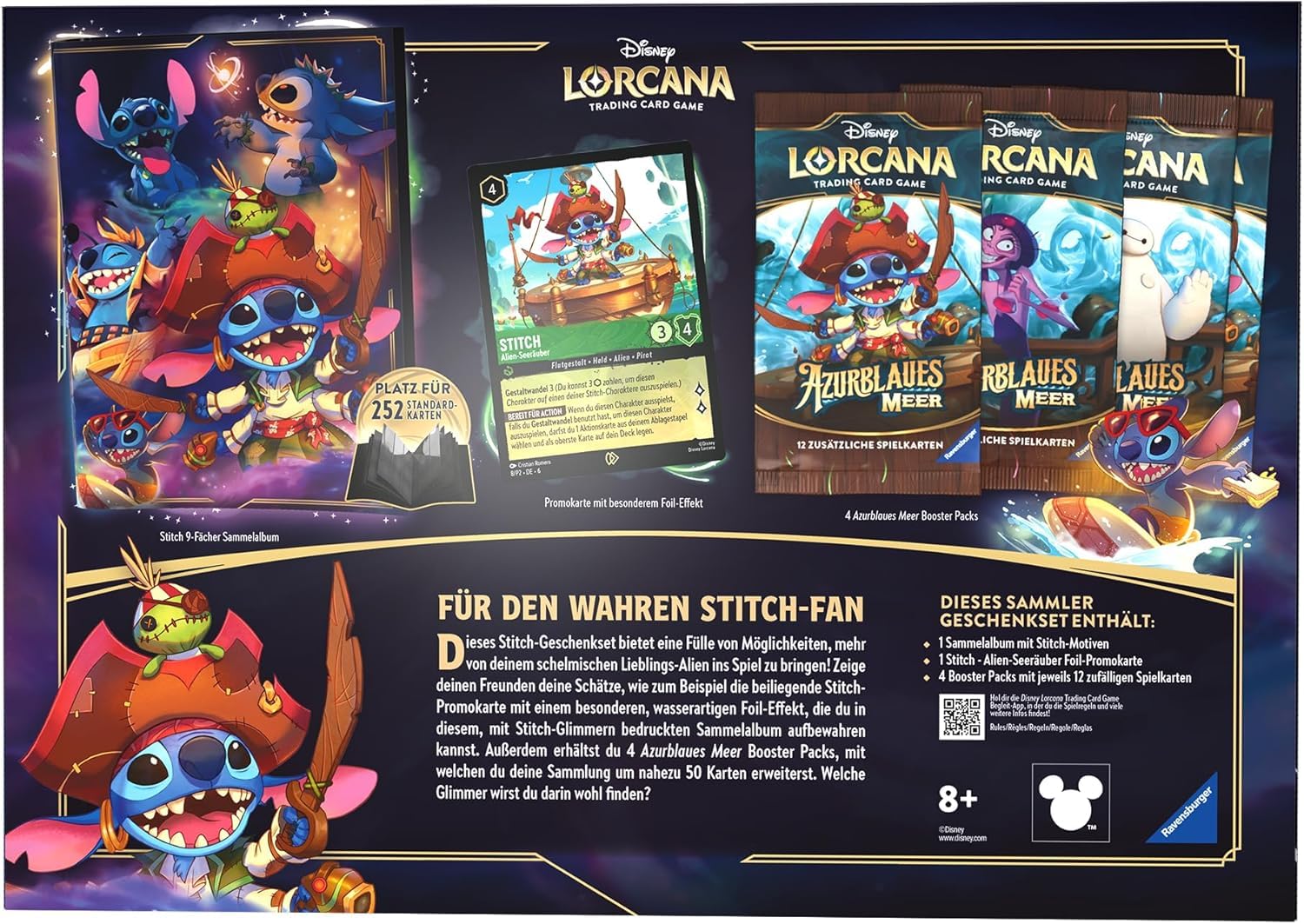 BB-Toy-Trades Lorcana - Azurblaues Meer - Stitch Sammler Geschenkset - DEUTSCH - Sammelkarten NEU & OVP Toploader