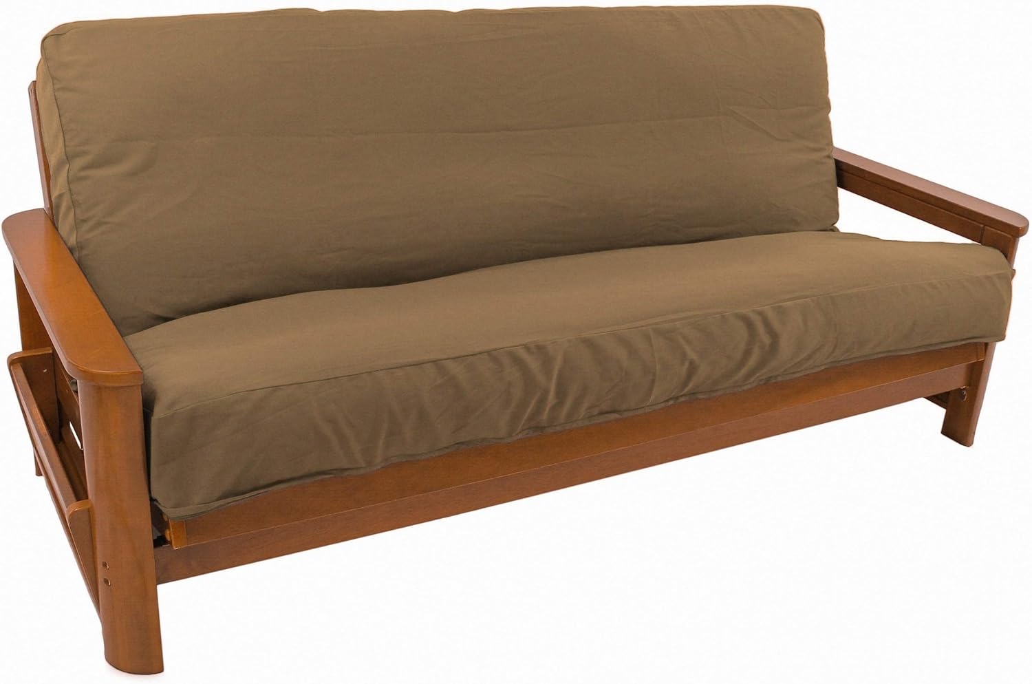 Blazing Needles Vitality 8-inch Solid Twill Futon Cover Chocolate