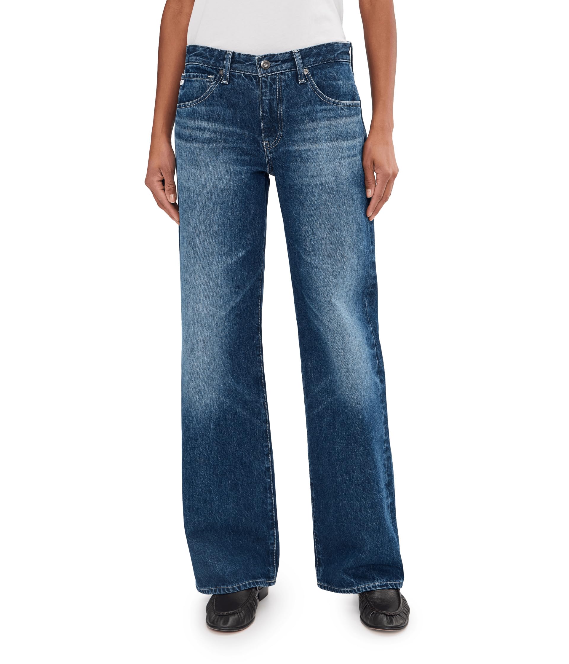 AG Womens Adria Low Rise Baggy Wide Leg