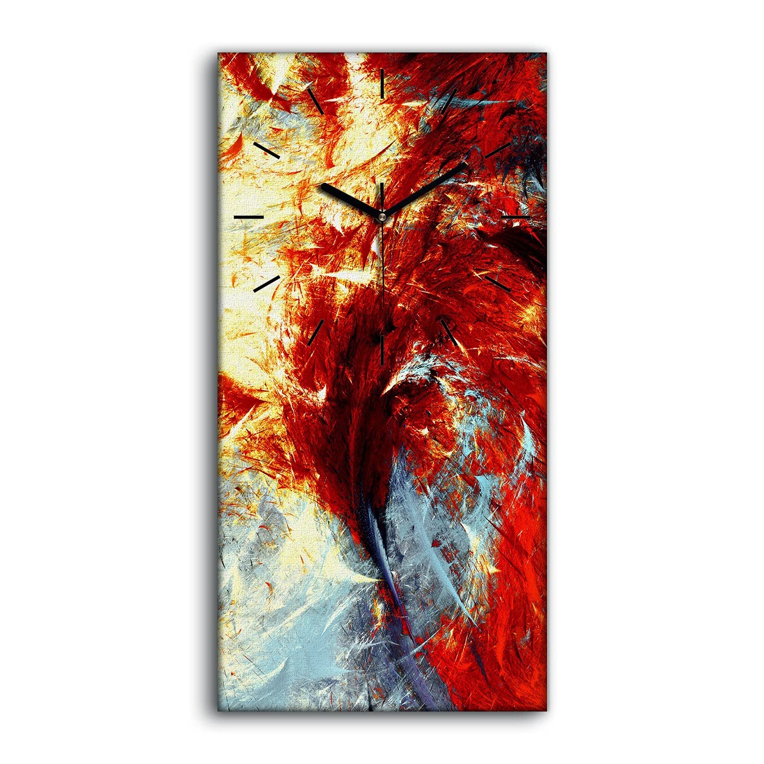 Horloge sur Toile Art Moderne Mains Noires Décoration Murale Salon 30x60